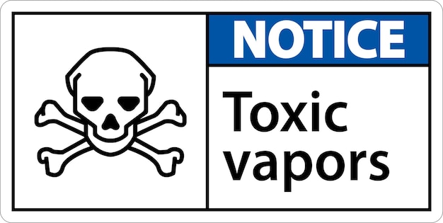Señal de vapores tóxicos en un fondo blanco