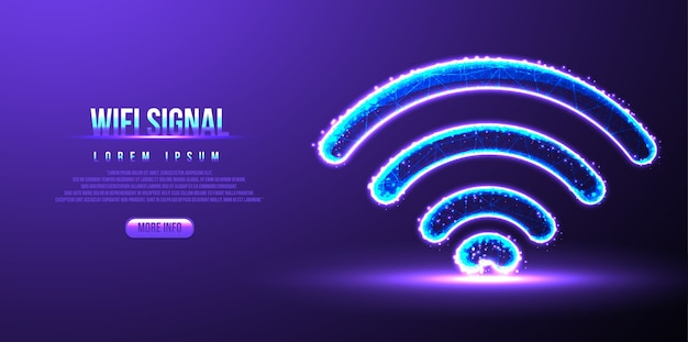 Vector señal wifi, estructura de alambre de baja poli