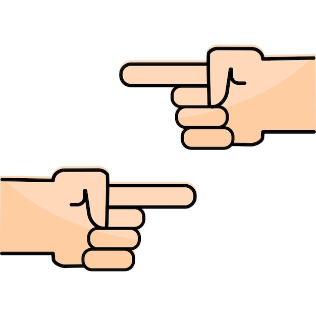 Señalar con los dedos. Dedos índices uno frente al otro. ilustración vectorial