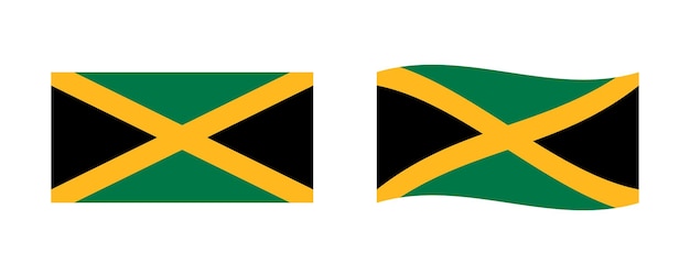 Señales de la bandera de Jamaica establecen símbolos nacionales para las fiestas jamaicanas Día de la Independencia de Jamaica