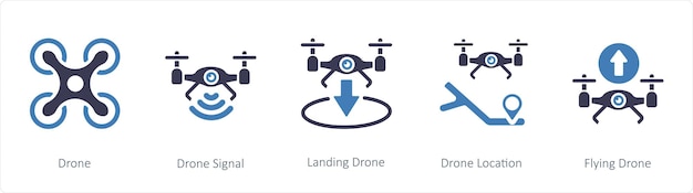 Señales de drones y drones de aterrizaje