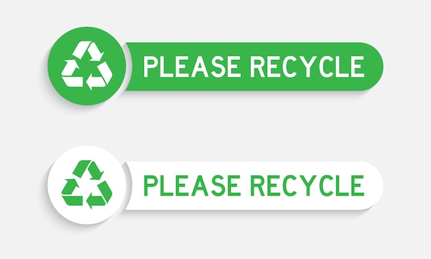 Señales de reciclaje vectorial verdes y blancas