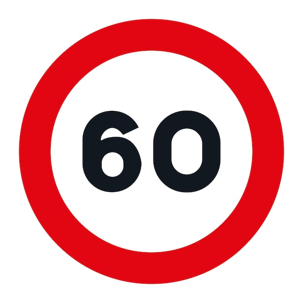 Señales de restricción R301 Velocidad máxima 60