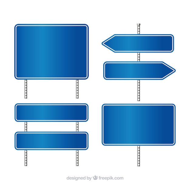 Vector señales de tráfico azul