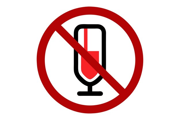 Señales de zona prohibida y libre de alcohol