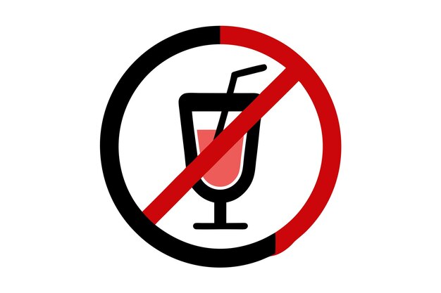 Señales de zona prohibida y libre de alcohol