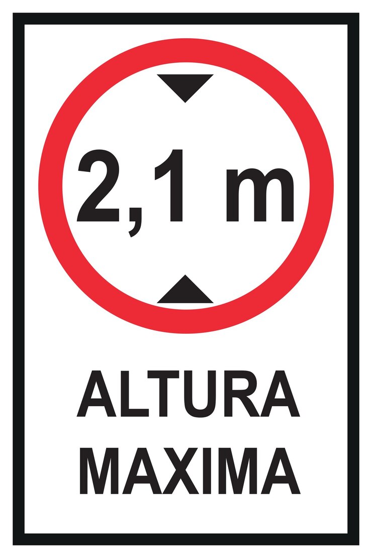 Vector señaletica altura maxima de 2,1 metros
