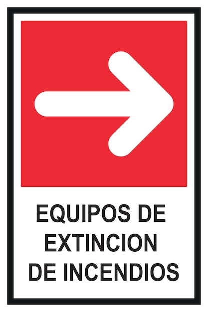 Vector señaletica equipos de extincion de incendios derecha