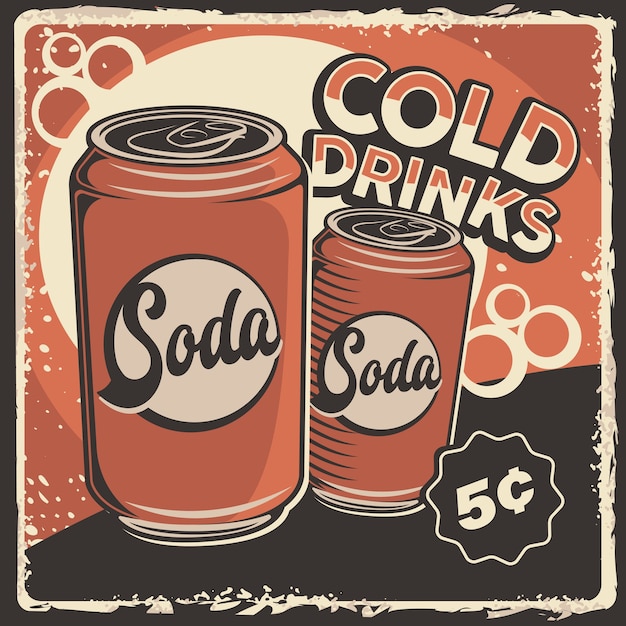 Señalización de refrescos fríos Retro Rústico Clásico
