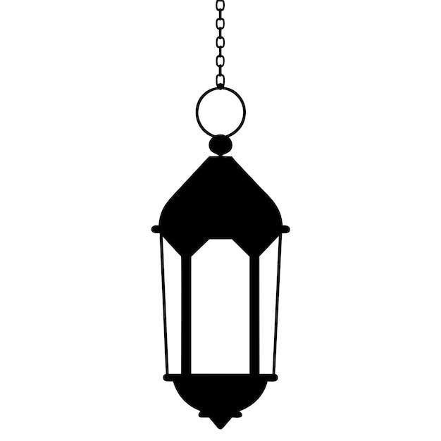 y sencillo islámico linterna vector minimal silueta color negro 13