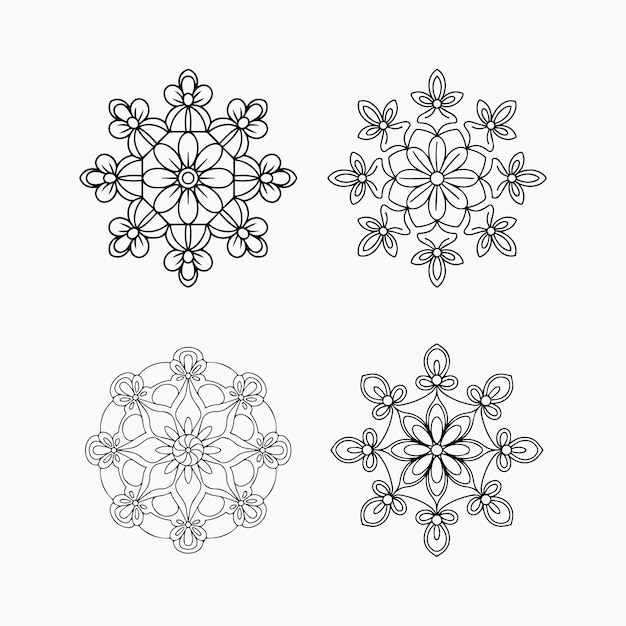 sencillo mandala página de colorear patrón mandala floral mandala contorno vector