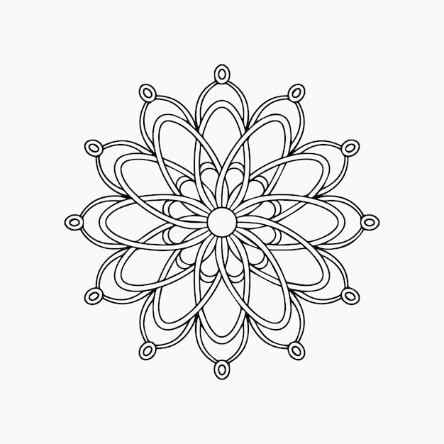 sencillo mandala página de colorear patrón mandala floral mandala contorno vector