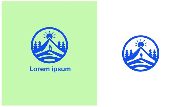 senderismo senderismo caminata mochilero ilustración de diseño de logotipo único
