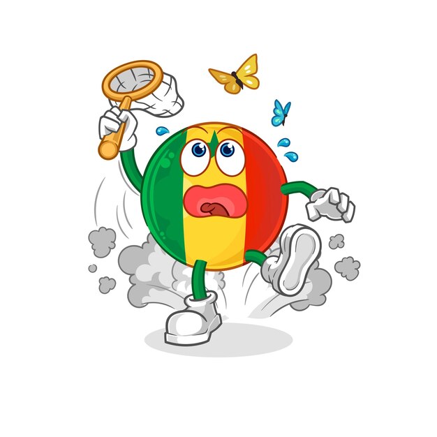 Senegal captura mariposa ilustración vector de caracteres