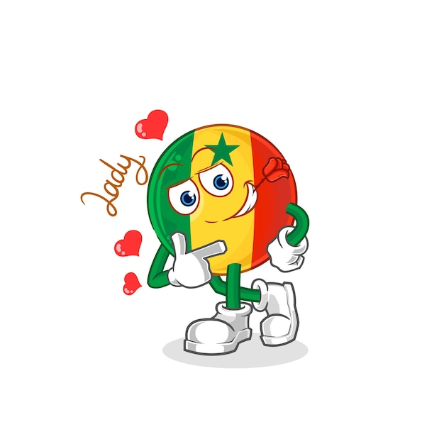 Senegal coqueteando ilustración vector de caracteres