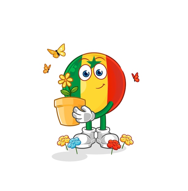 Senegal con un vector de caracteres de maceta