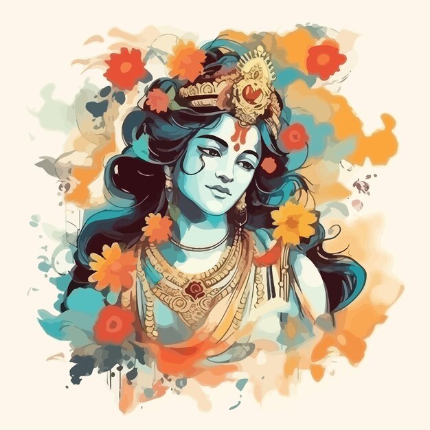 Vector el señor krishna