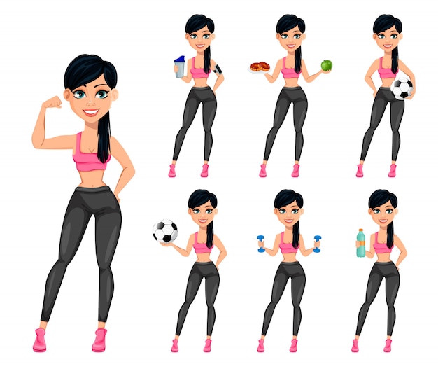 Señora bastante deportiva, atractiva mujer fitness