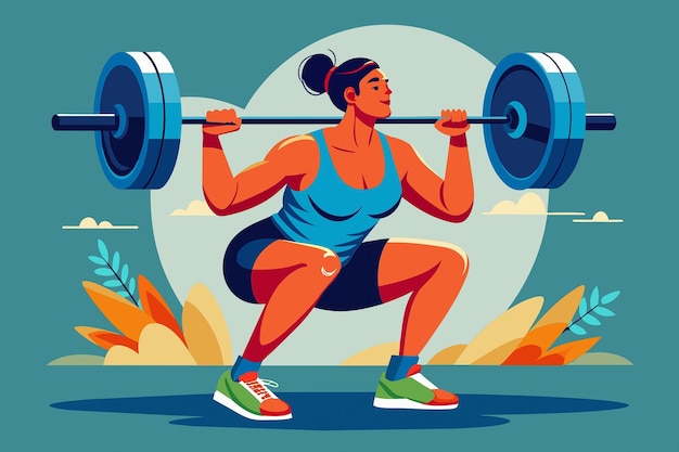 Las sentadillas vectoriales Exercicio Clipart
