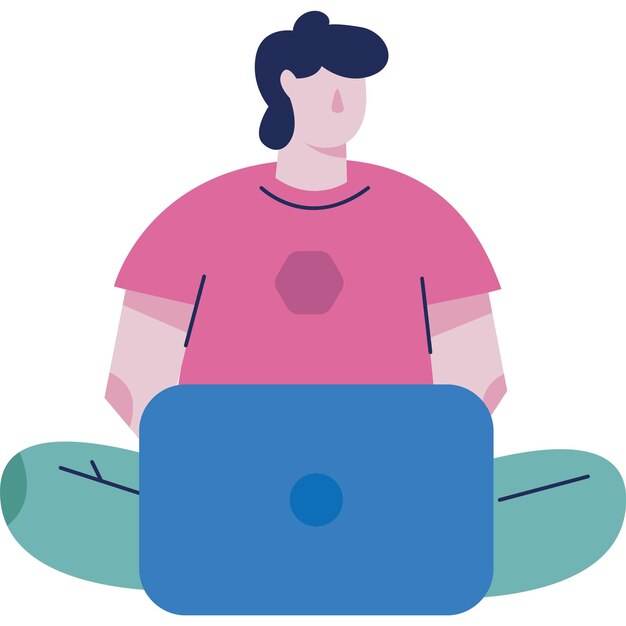 Seo hombre de negocios con icono de portátil vector en blanco