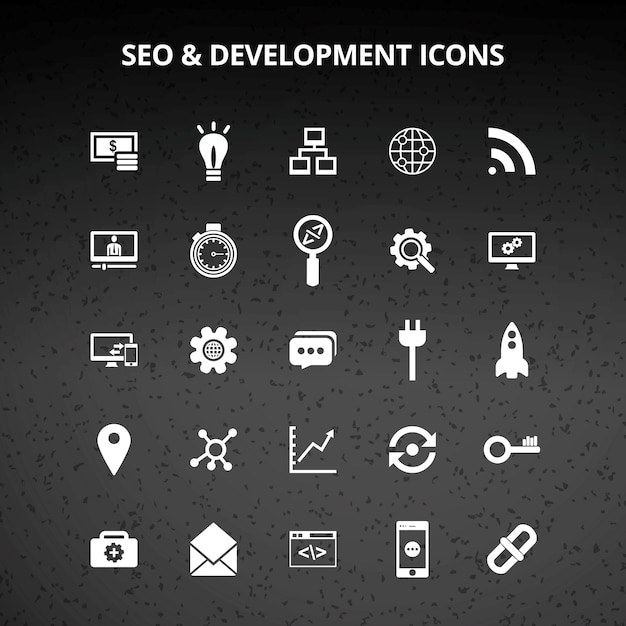 Vector seo y los iconos de desarrollo