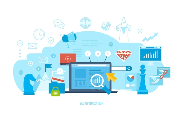 SEO optimización investigación de mercado análisis desempeño financiero logro de objetivos