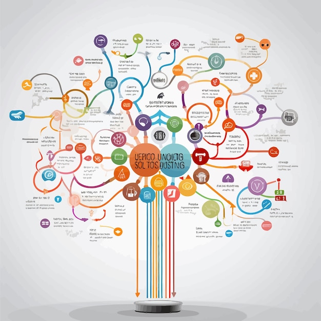 SEO search_engine_optimization_mind_map_vector