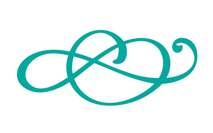 Vector separador de florecimiento dibujado a mano vintage símbolo de elementos de caligrafía vinculado unirse a la pasión y la boda