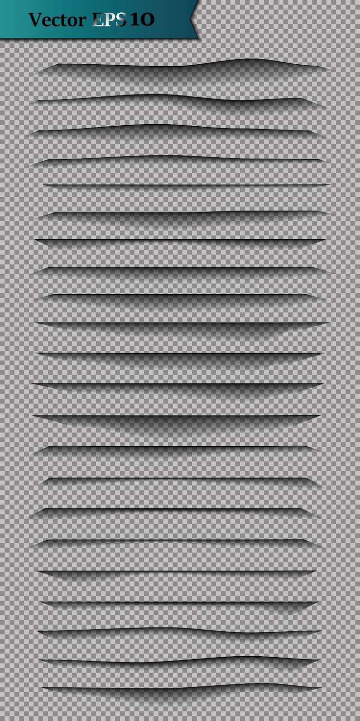 Vector separador de página con sombras transparentes aisladas juego de vectores de separación de páginas ilustración realista de sombra transparente