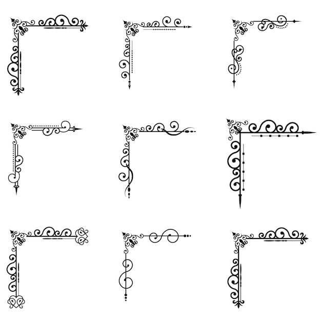 Separador de texto decoratice tipografía adorno elementos de diseño vintage formas divisorias Ilustración de borde