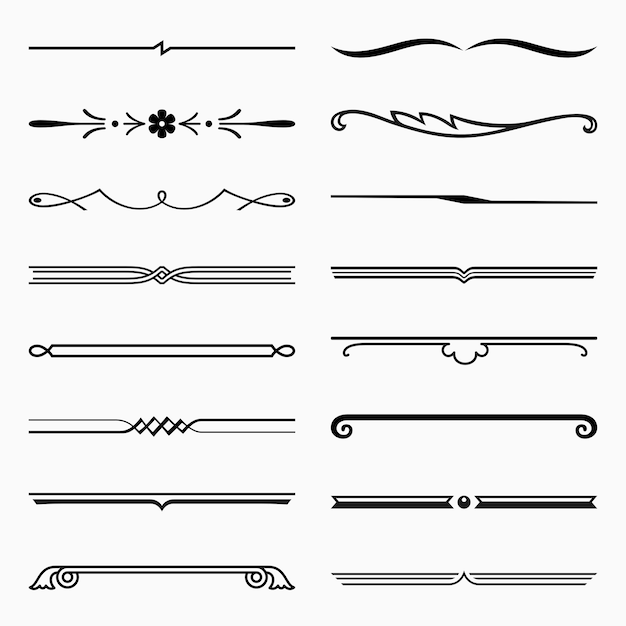 Vector separadores cortos (set 1)