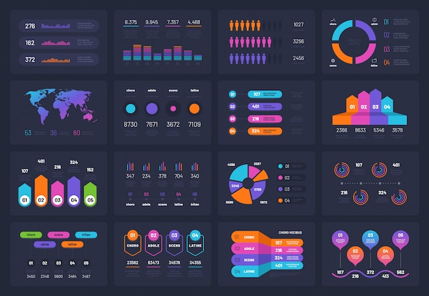 Ser de elementos de infografía empresarial