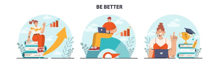 Vector ser mejor concepto educación y autodesarrollo creciente