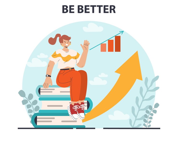 Vector ser mejor concepto educación y autodesarrollo creciente