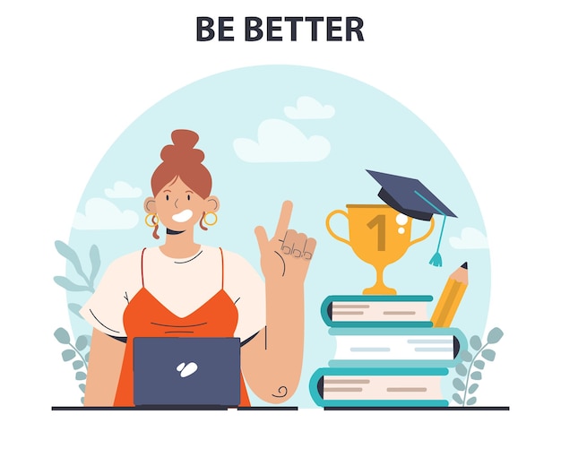Ser mejor concepto Educación y autodesarrollo Creciente