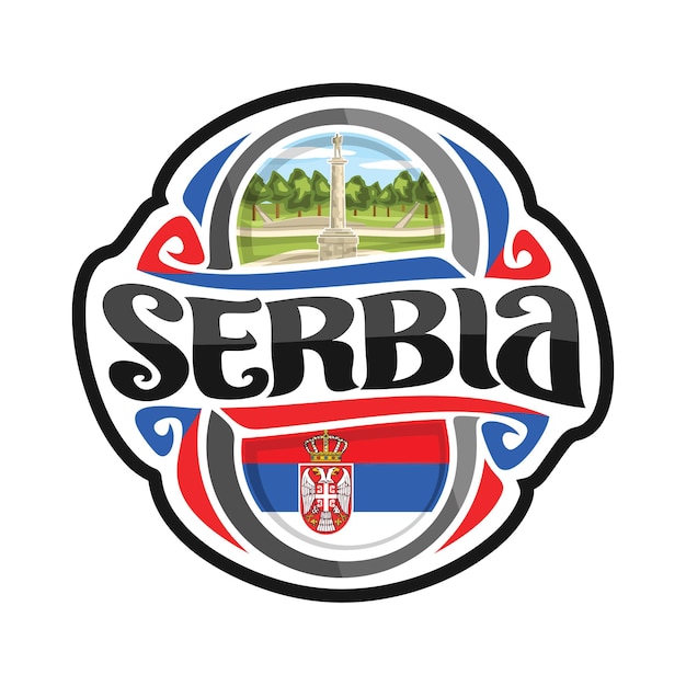 Serbia Pegatina Bandera Logo Insignia Viaje Recuerdo Ilustración