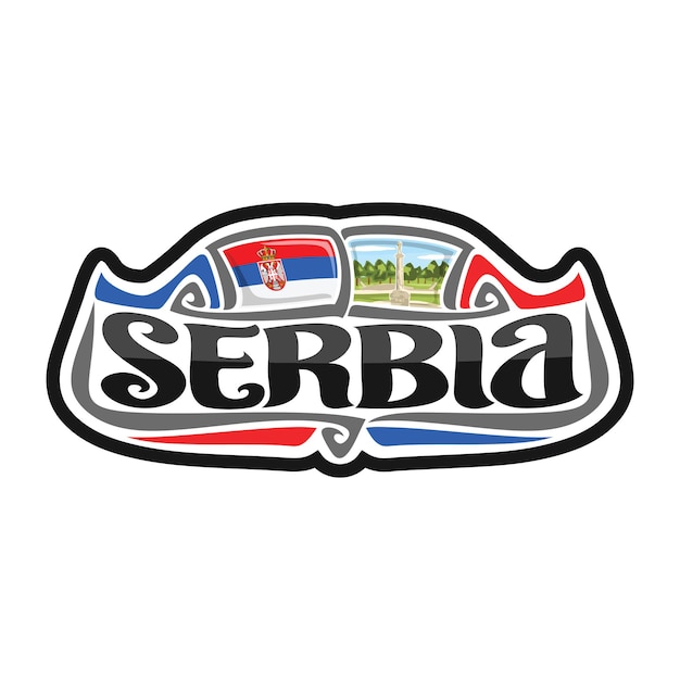 Serbia Pegatina Bandera Logo Insignia Viaje Recuerdo Ilustración