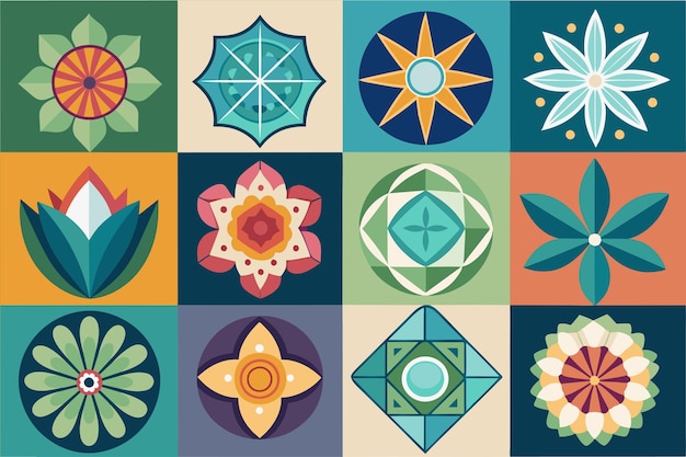 una serie de azulejos con las palabras " paz " en ellos