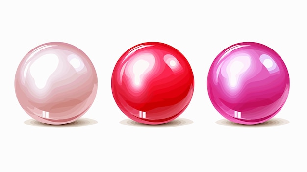 una serie de bolas de colores con una rosa y una roja