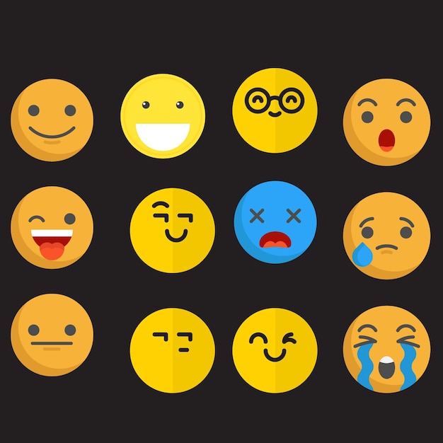 una serie de caras cómicas con las palabras cara y caras