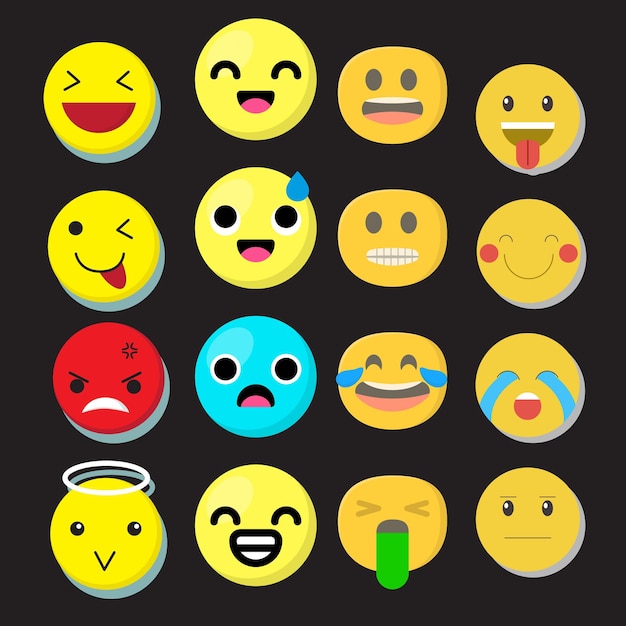una serie de caras cómicas con las palabras " cara sonriente "