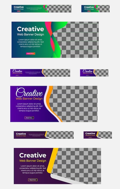 una serie de carteles coloridos con la palabra creativa en el medio