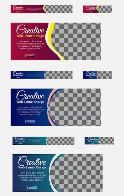 una serie de carteles para el sitio web llamado creativo