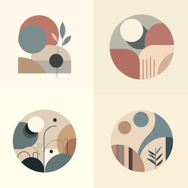 una serie de círculos con diferentes formas y formas