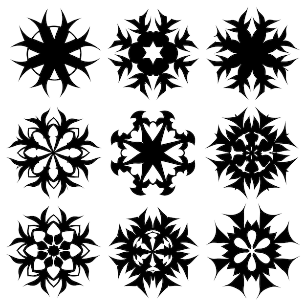 una serie de círculos con un fondo blanco con un diseño negro en el medio