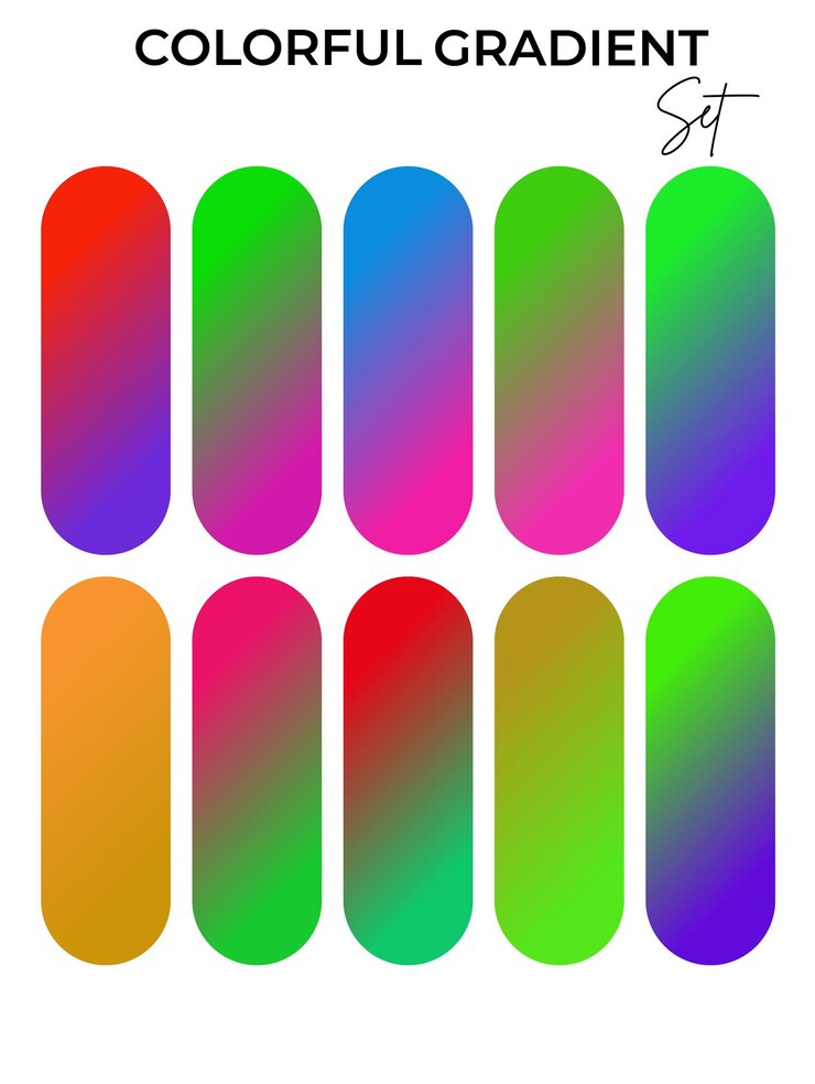 Vector una serie de clavos coloridos con un logotipo en zigzag