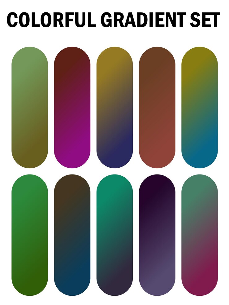 Vector una serie de clavos multicolores con diferentes colores