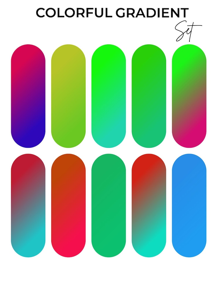 Vector una serie de clavos multicolores con un patrón rojo y verde