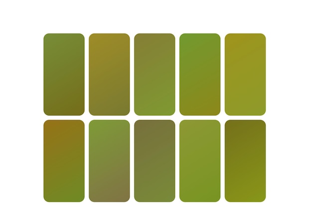 una serie de cuadrados con diferentes tonos de verde y marrón