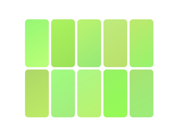 una serie de cuadrados verdes y amarillos con un fondo verde